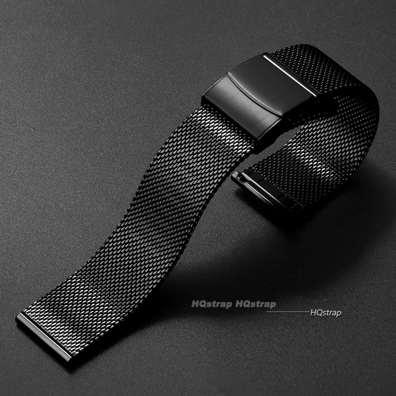 Elegant Stainless Steel Mesh Milanese Loop Watch Band with Folding Buckle and Quick Release Strap