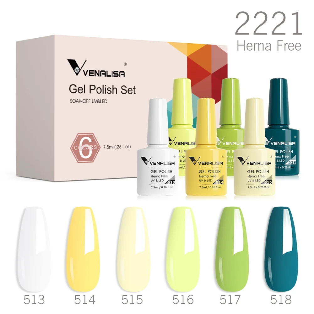 6-Piece HEMA-Free Jelly Pink Nude Gel Nail Polish Set - Soak-Off UV/LED Semi-Permanent Lacquer Collection