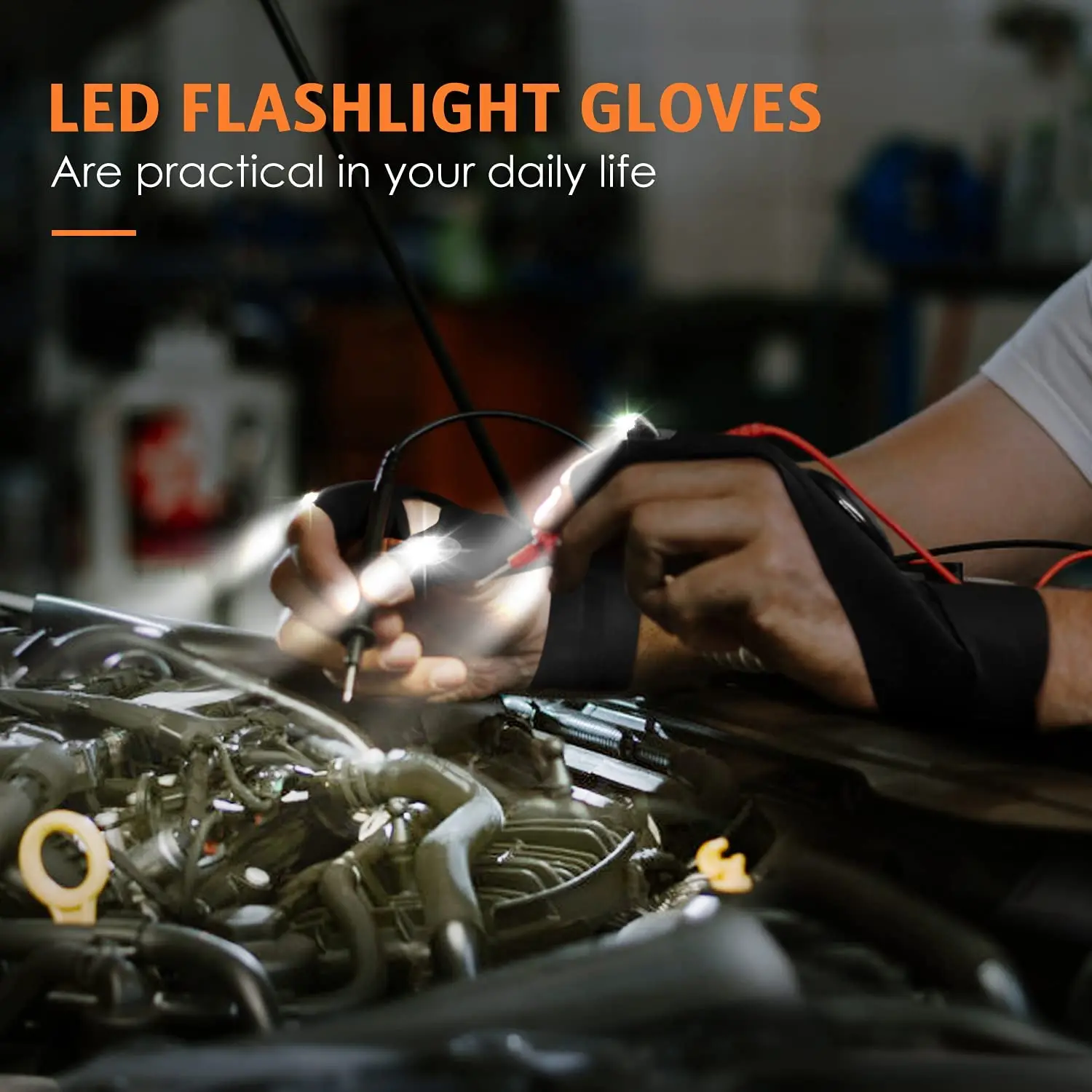 LED Flashlight Fingerless Gloves Outdoor Magic Strap Waterproof Torch Gloves Cover Cycling Hiking Survival Camping Rescue Tools sports gloves cycling gloves