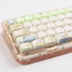 144 Keys Space Rabbit MOA Profile Key Cap MAC Square Thermal Sublimation Mechanical Keyboard Keycaps Keyboard Accessories