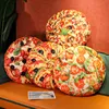 40/60cm Pizza Food Plush Pillow Stuffed Like Real Round Snack Cushion Shell with Zipper Ham Bacon Green Union Beef Tomato Decor 3