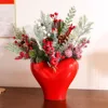 Joyful red heart-shaped ceramic vase with a sense of luxury, Instagram style, high aesthetic value, flower vase, home decoration 1