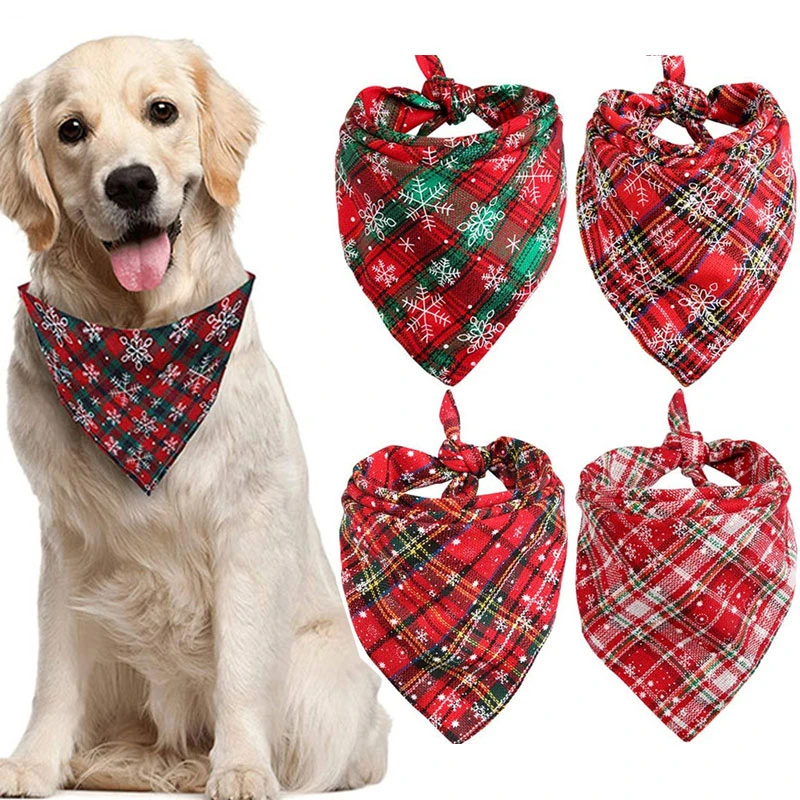 Pañuelos grandes para perro, bufanda con estampado navideño de nieve, de  algodón, a cuadros, corbatas, Collar para gato y perro, accesorios para  perros grandes|Accesorios para perros| - AliExpress