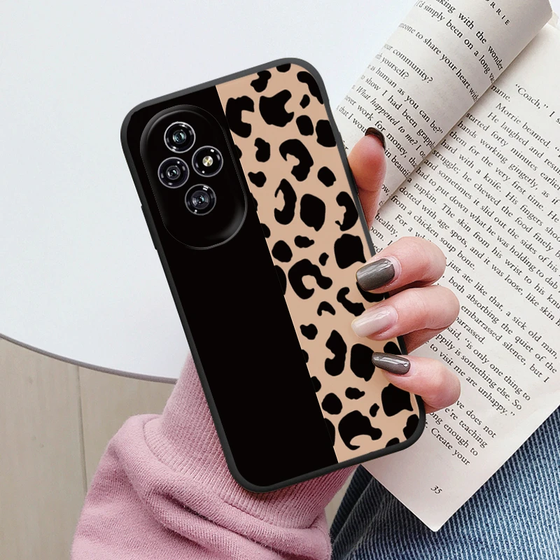 Beautiful Floral Heart and Leopard Print Soft Silicone Matte Protective Case