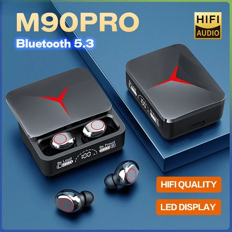 Wireless Earbuds Original TWS M90 Wireless Headphones Gaming Earphone Bluetooth 5.3 Sport Earbuds Music for iphone Xiaomi