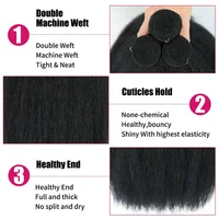 Mèches brésiliennes 100% naturelles crépues et lisses, cheveux bruts vierges non traités, Extensions de cheveux, livraison en 2 à 5 jours, 12A 3