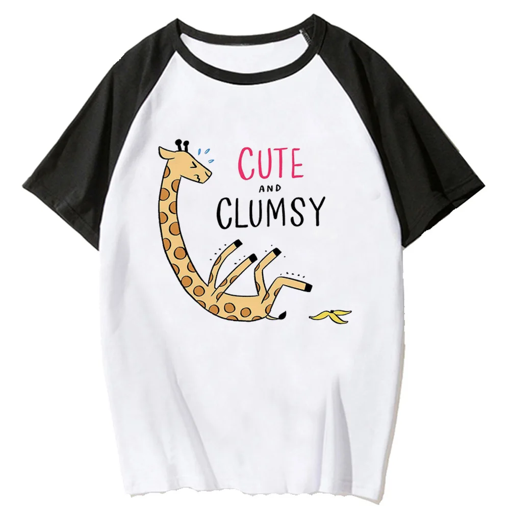 

Футболка с жирафом, женские дизайнерские футболки, женская одежда в японском стиле Харадзюку