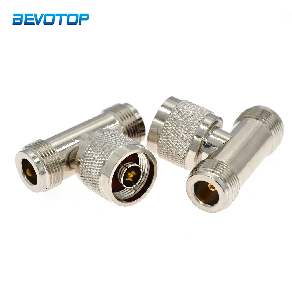 

1Pcs N Male Plug to 2x N Female Jack T Type RF Adapter Connector Coaxial High Quanlity Brass 50ohm Low-Loss