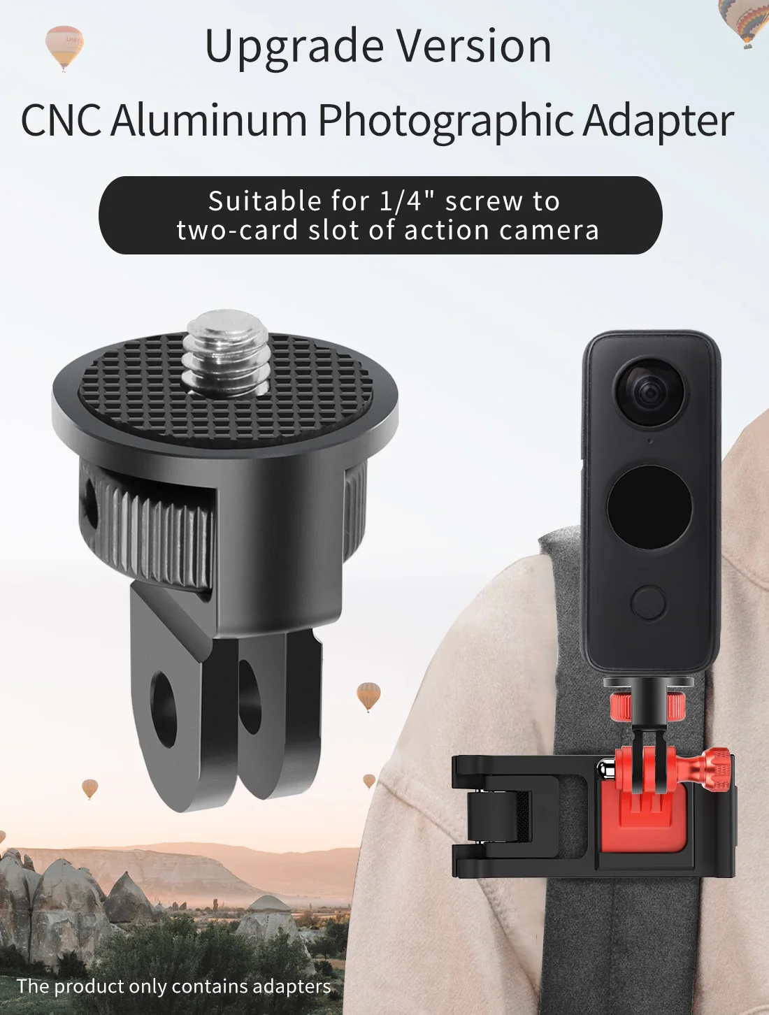 For insta360 X5 Metal Mini Tripod Convert Mount 1/4" Screw Quick-Release Base fo