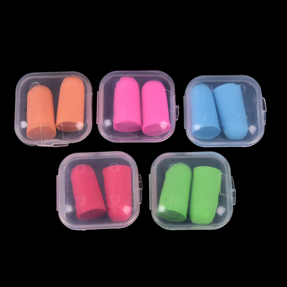 

2PC Comfort Earplugs Noise Reduction Earplugs Protective For Sleep Slow Rebound Earplugs Foam Soft Ear Plugs Box-packed