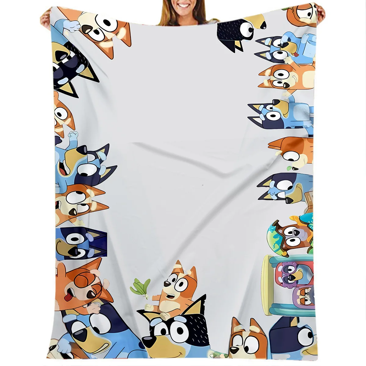 

Popular Winter Bluey Bingo Dog Series Digital Printed Blanket Gift For Children(both Two)