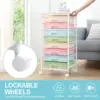 Rolling Storage Cart with Drawers,Utility Cart Drawers and Wooden Tabletop,Rolling Drawer Cart 4