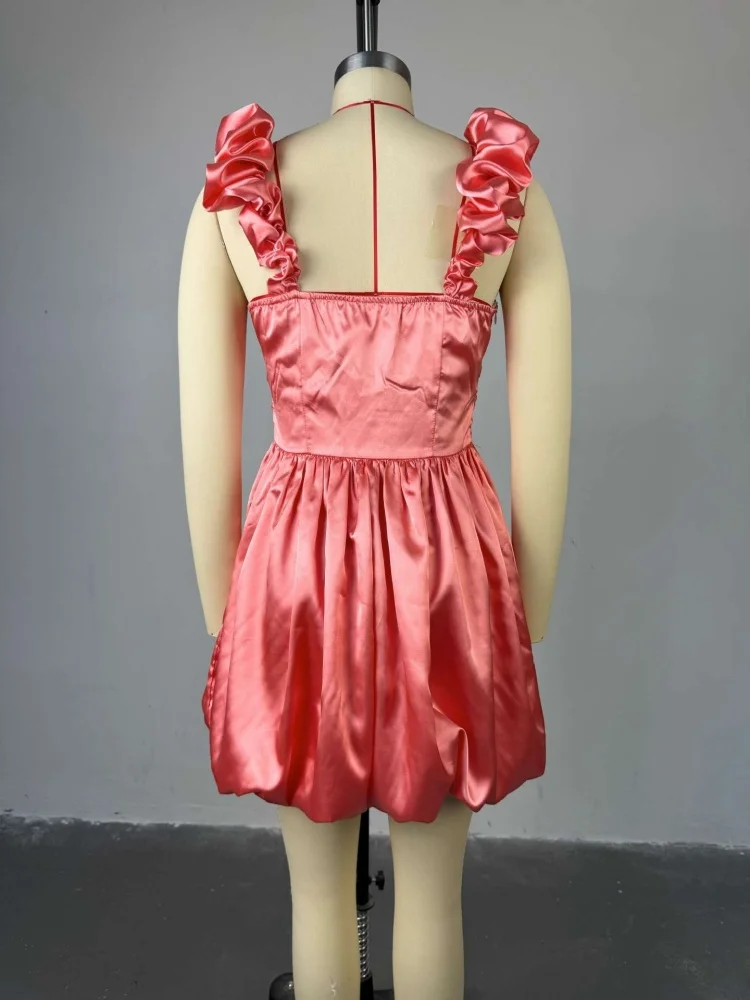 Wmstar Dresses for Women Wholesale Summer New Stylish Halter Strapless High Waist Flower Bud Sleeveless Mini Sweet Dress 2025