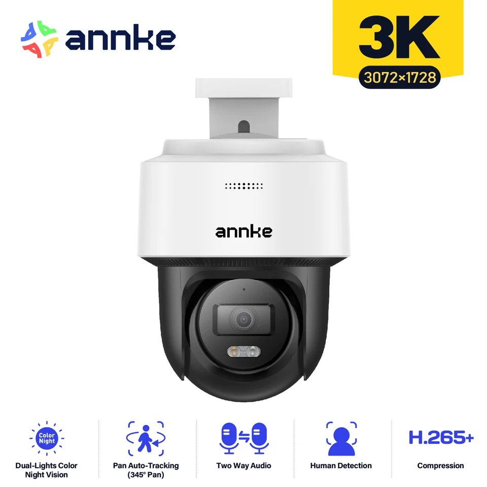 ANNKE Telecamera Esterna PT PoE 3K Con Tracciamento Automatico, Audio Bidirezionale E Rilevamento AI (Modello CPT500) - 3