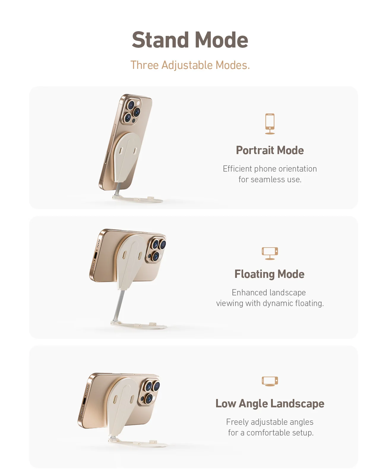 TELESIN Magnetic Multi-function Mobile Phone Holder 300&deg; Rotation Phone Camera Shoot Stabilizer Stand Desk Holder Stand