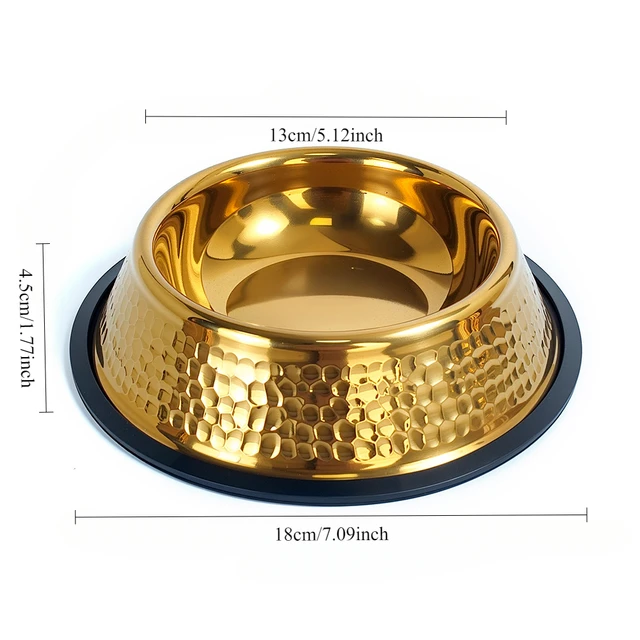 Large Capacity Gold Plated Stainless Steel Pet Bowl Dog Household Rice Bowl Cat And Dog Drinking Basin 6