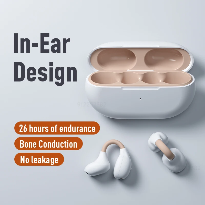 

Bluetooth Earphones Sport Headphones NEW TWS for Ambie Sound Earcuffs Ear Bone Conduction Earring Wireless Earbuds with Mic