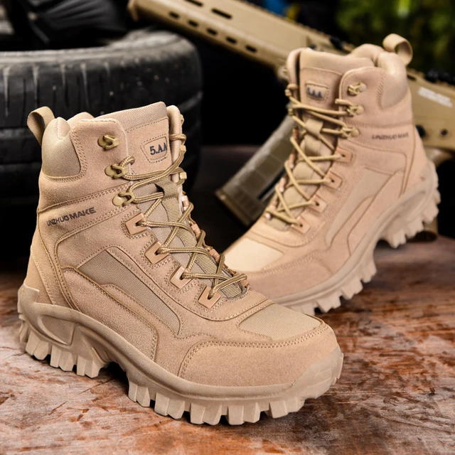 Botas militares de fuerzas especiales para hombre, zapatos de combate para el desierto, caza al aire libre, senderismo, Camping, botas tácticas de trabajo, nuevas