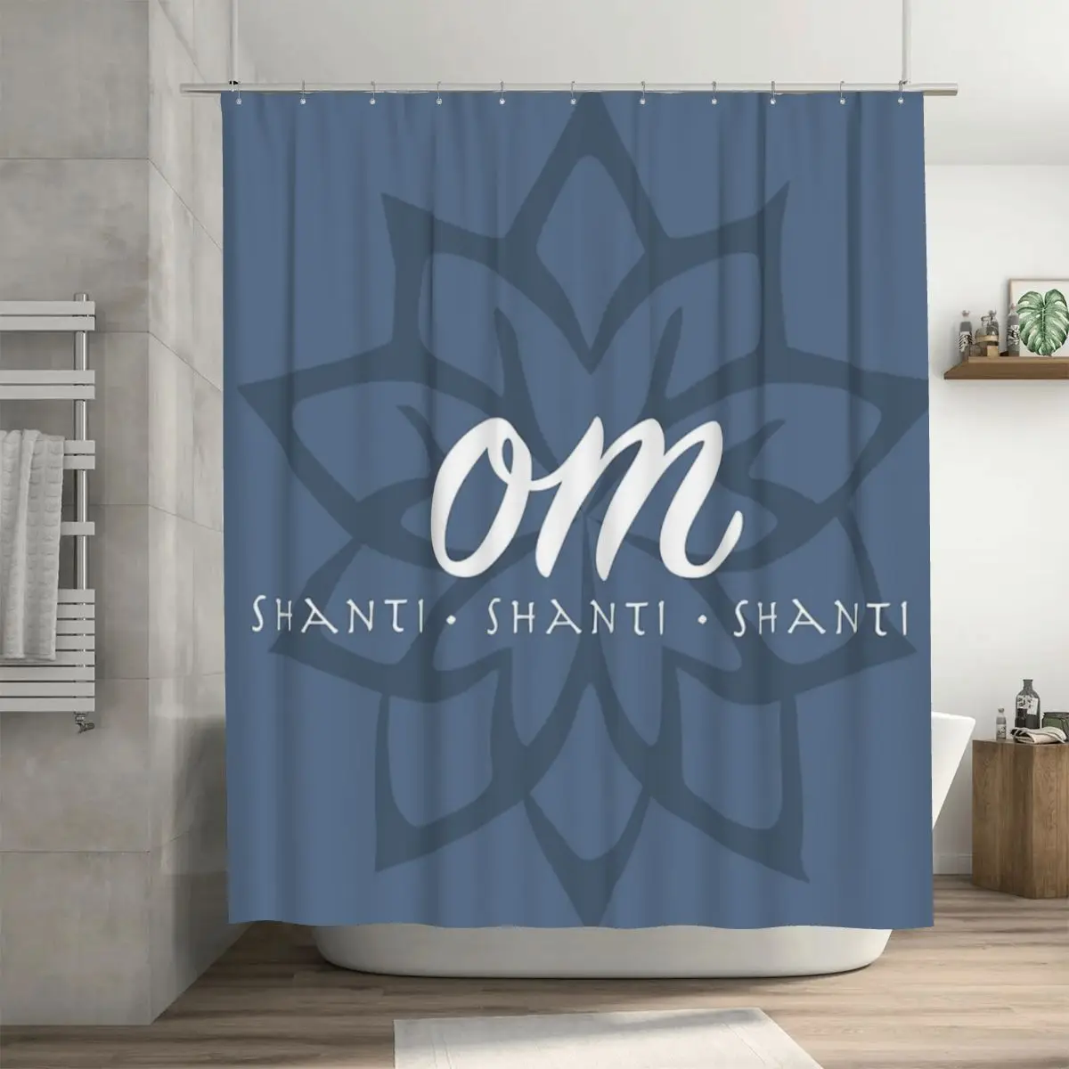 

Душевая занавеска С мандалой OM Shanti, 72x72 дюйма, с крючками, индивидуальный узор, декор для ванной комнаты