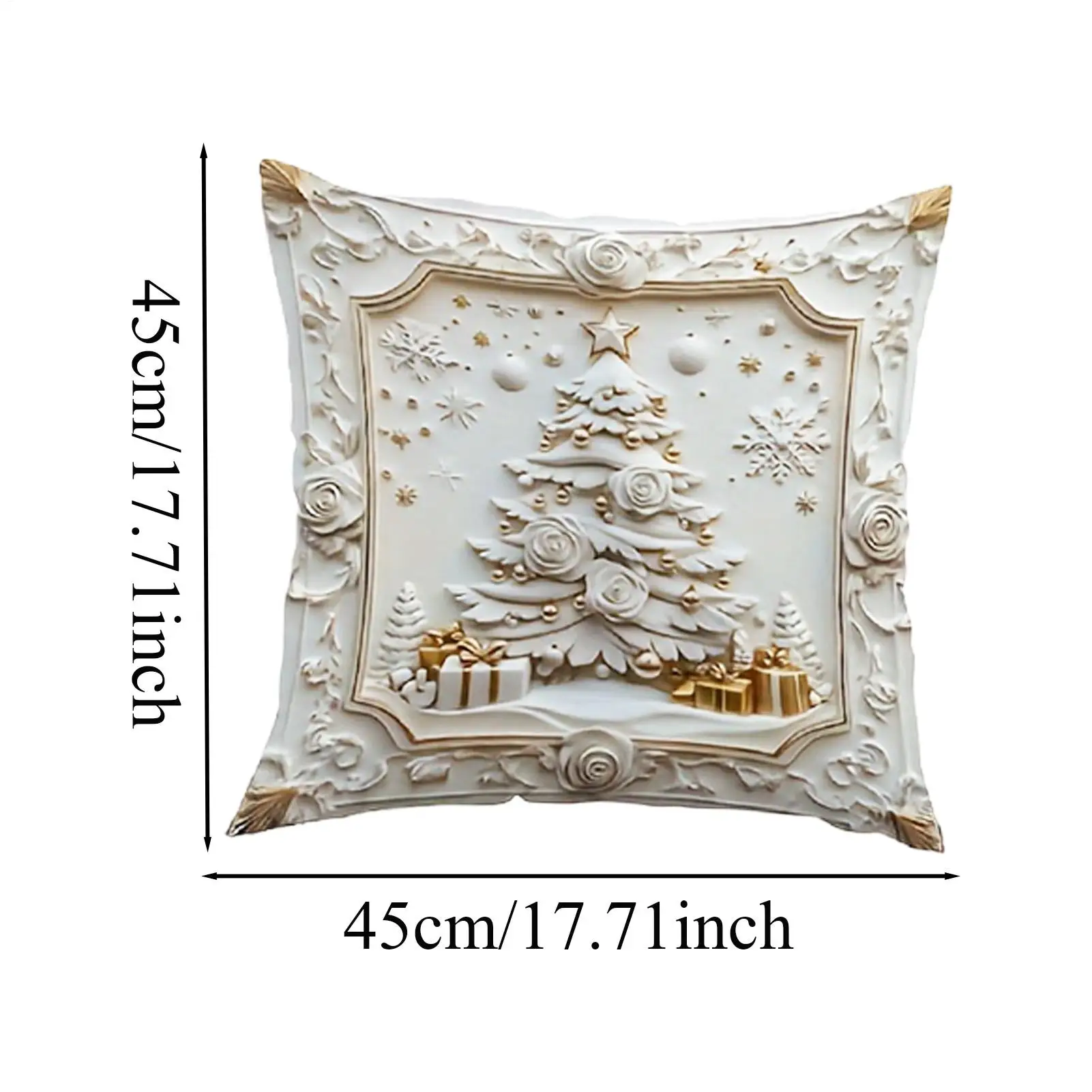 Throw Pillow Covers 18x18 Inch Soft Winter Decorations 4 Piece Christmas Cushion Covers For Holiday Farmhouse Indoor Couch Sofa