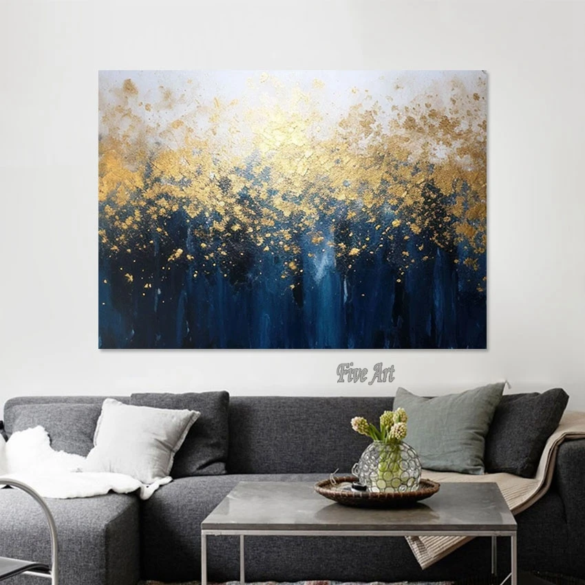 

Home Decoration Pieces Luxury Gold Foil Abstract Texture Oil Painting Simple Design Canvas Art Modern Wall Picture For Bedroom