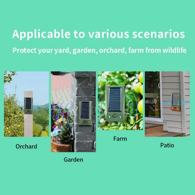 Állattaszító, Hogy Távolítsa El A Farkas Napenergia -Macska Elrettentő Ijesztő Vaddisznó Villogó Piros Fénybiztonsági Ellátást - Image 3