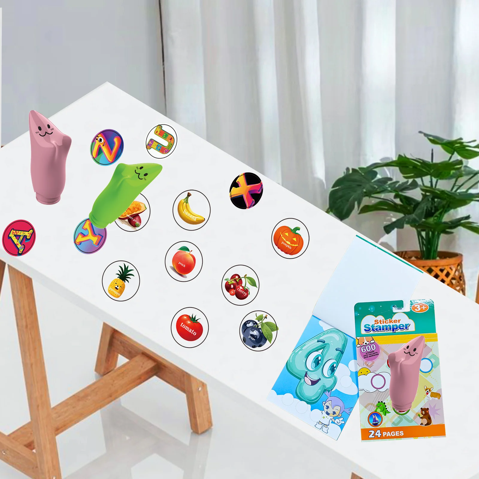 Sticker Stamper Kids Toy with 600 Stickers and 24-Page Activity Pad for Toddlers, Boys & Girls Ages 3+ Arts and Crafts Creative