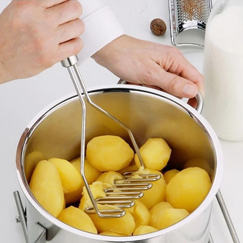 

Stainless Steel Pressed Potato Masher Ricer Puree Juice Maker Potato Pusher Smooth Mashed Potatoes Crusher Fruit Tools Kitchen