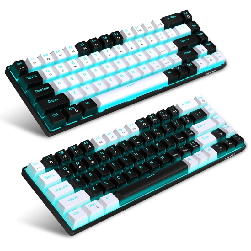 

U75A 68Key Wire Mechanical Keyboard Ergonomic Design Multisystems Compatibility