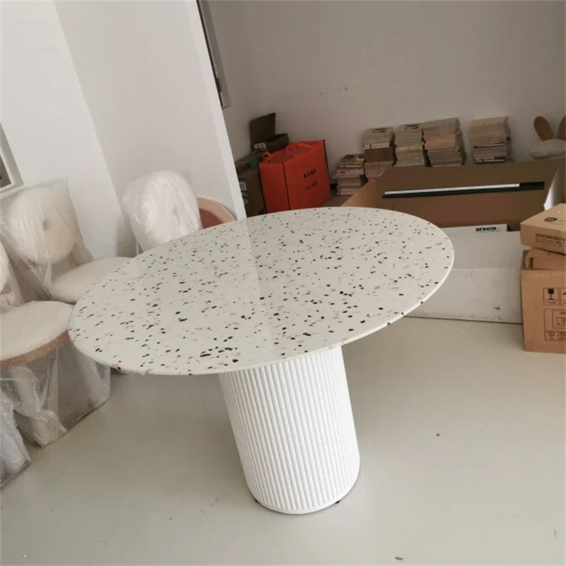 Description Picture 5 of itemNordic Minimalist Slate Dining Tables Small Apartment Dining Table and Chair Set Light Luxury Household Solid Wood Round Tables
