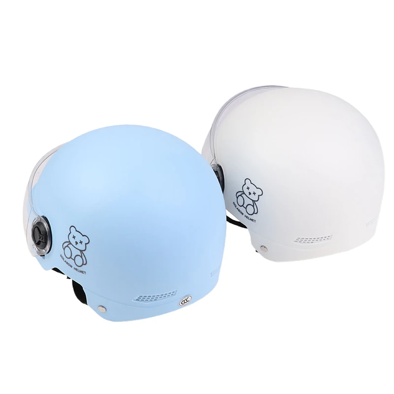 1 Piece 3C Certified Men's And Women's Adult Cartoon Electric Bicycle Motorcycle Half Helmet With Goggles Bicycle Safety Helmet | Sale Bangladesh 1 Piece 3C Certified Men's And Women's Adult Cartoon Electric Bicycle Motorcycle Half Helmet With Goggles Bicycle Safety Helmet Sale Bangladesh