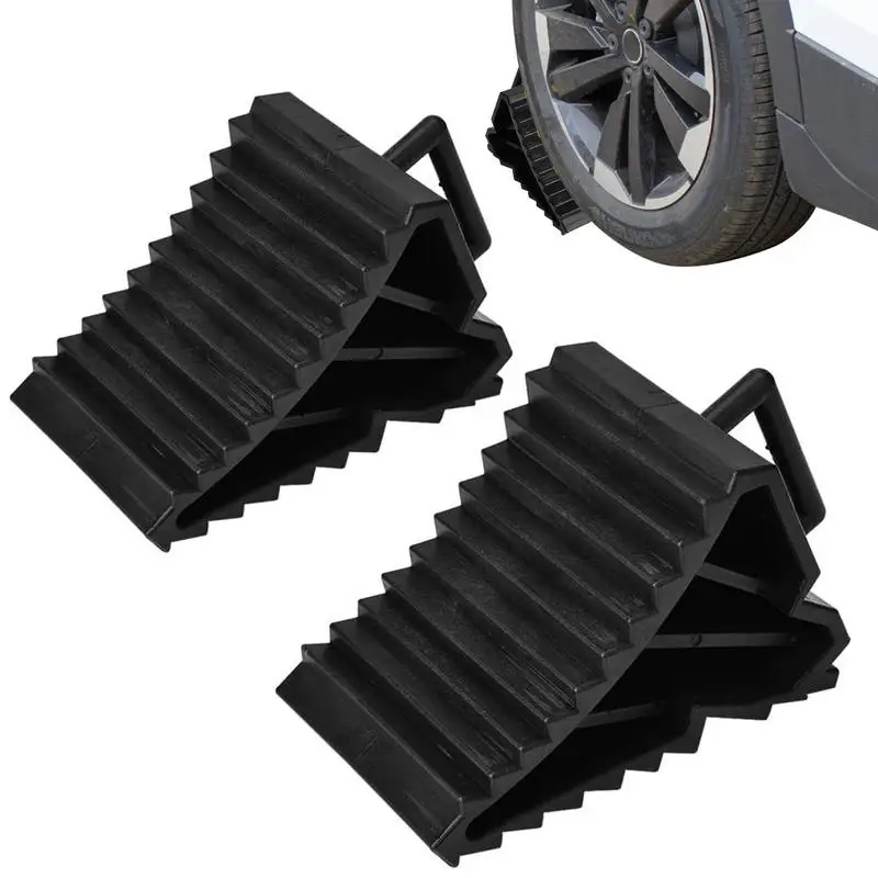 

Wheel Chock Car Stopper Portable Tire Stop Chock long lasting Tire Support Pad Triangular Anti Slip Slope Blocks with Handle