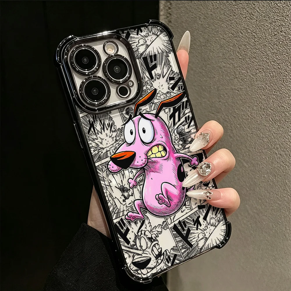 Cartoon Courage the Cowardly Dog Protective Phone Case with Anti-Fall Airbag