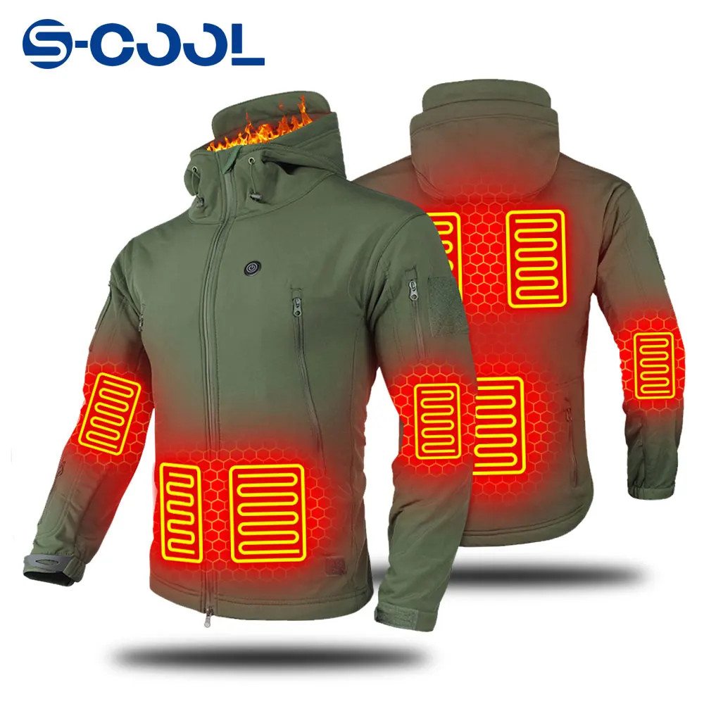 Chaqueta térmica con capucha para hombre y mujer, cortavientos táctico para caza, senderismo, Camping, ropa cálida para pesca y esquí, Otoño e Invierno