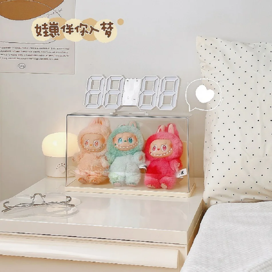 Labubu transparent display box single stackable canvas vinyl storage box figurine blind box storage rack image 10