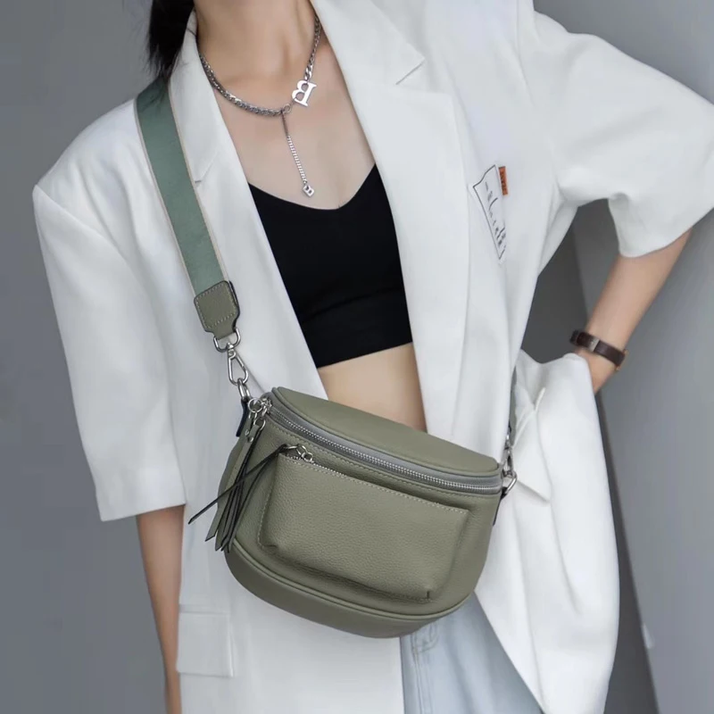 

First Layer Cowhide Women Messenger Bags New Fashion Hobo Shoulder Bags Real Genuine Leather Ladies Handbags Tote Crossbody Bag