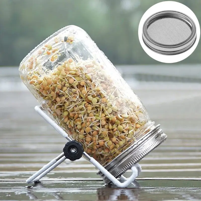 Stainless Steel Strainer Sprouting Lid Wide Mouth Canning Jars