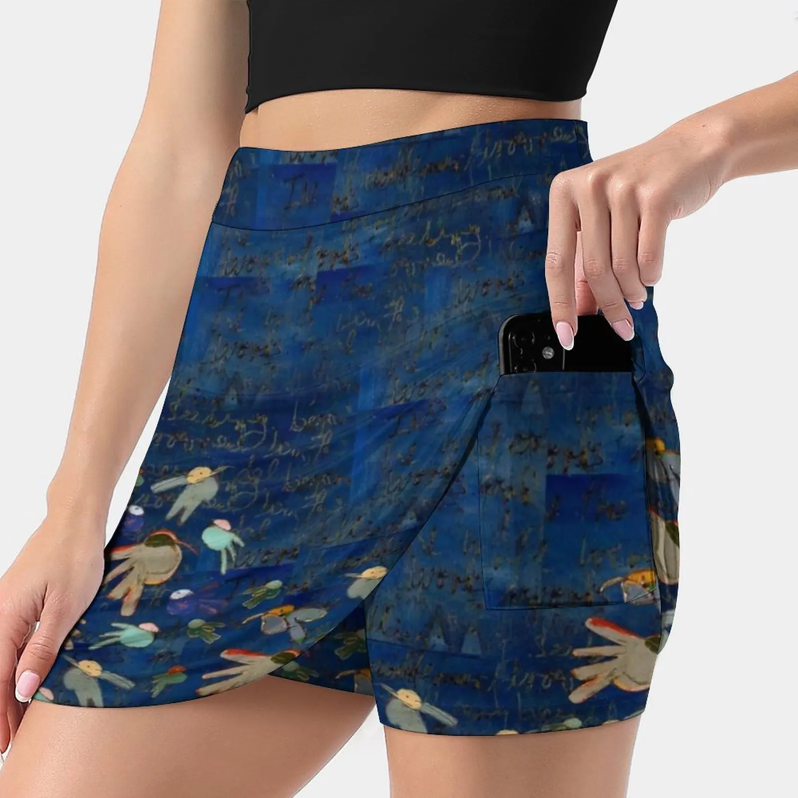 

Sea Of Birds-Midnight Women's skirt With Hide Pocket Tennis Skirt Golf Skirts Badminton Skirts Running skirts