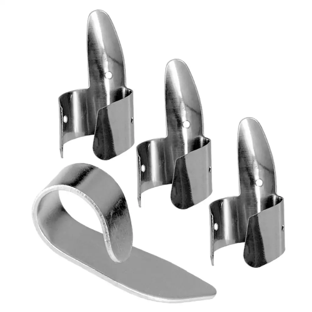 Set of 3 Guitar Finger Picks Finger Picks Thumb Pick, Made of Stainless Steel