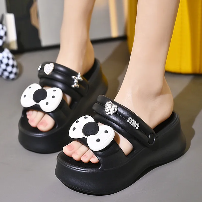 New Sandals Mute Cushioned Shoes Slope Thick Platform Comfortable Buckle Fashion Women Shoes Beach Travel Slides Shoes Female