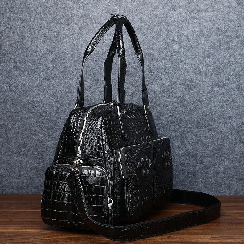 Quality Business men's bag Real Cowhide Leather Crocodile Pattern Tote bag Men shoulder bags Genuine Leather Bag