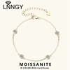 Lnngy Certified 4mm Bezel Moissanite Bracelet For Women Girls 925 Sterling Silver Adjustable Bracelets Hand Chain Jewelry Gift