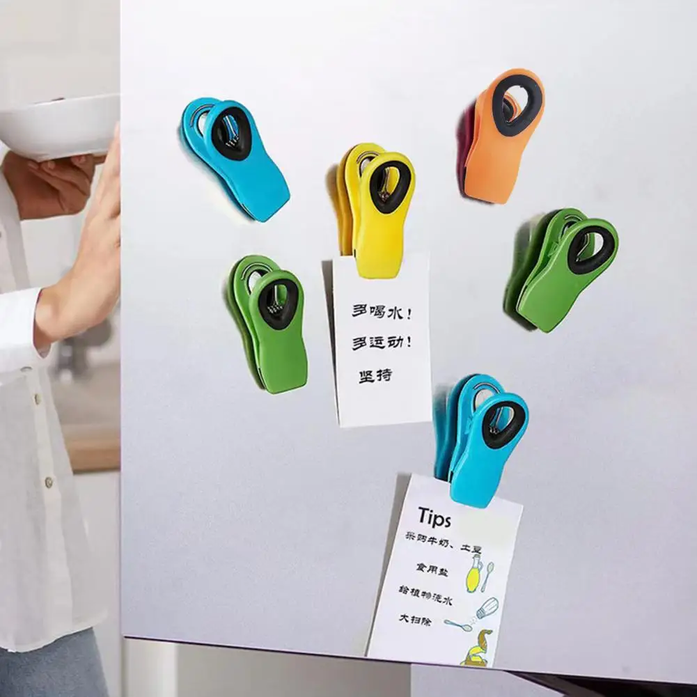 

Angled Jaw Sealing Clip 10pcs Magnetic Sealing Clips Strong Grip Hanging Hole Food Freshness Storage Solution for Snack Bags
