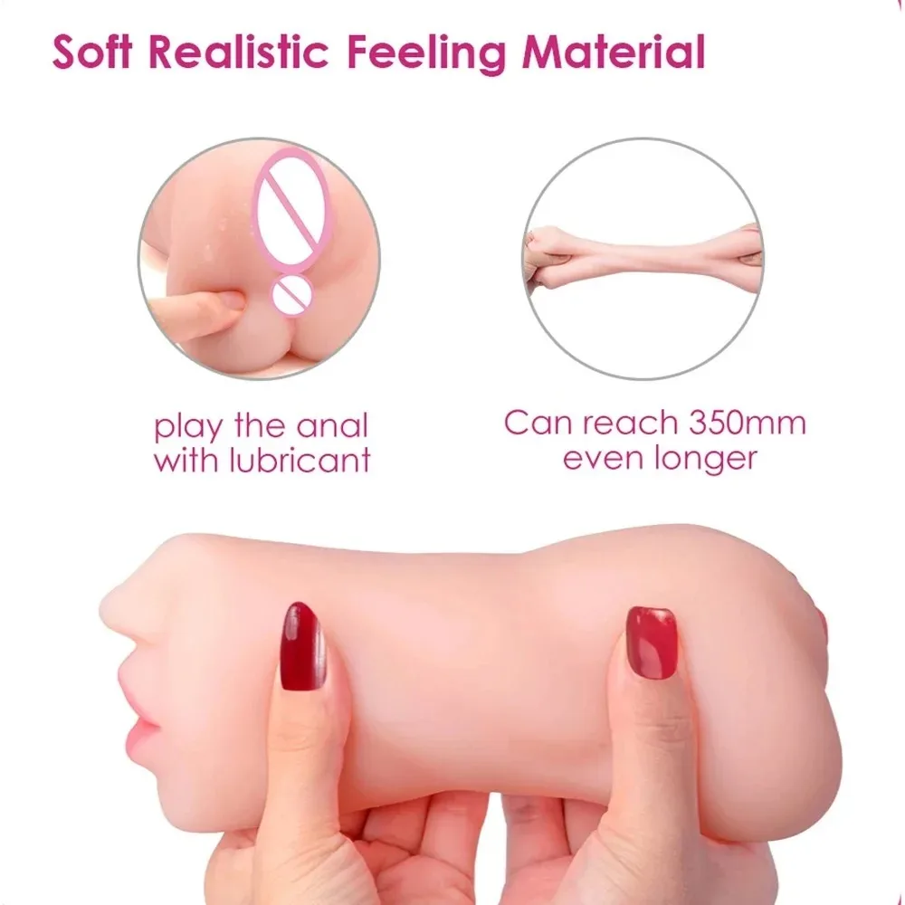 QINGAI-Male Masturbation Cup 3 Holes Temptation Realistic Sexual Experience Realistic Anus and Vagina mouth A Sex Toy Store 18+ male masturbator male masturbator cup male masturbation aid