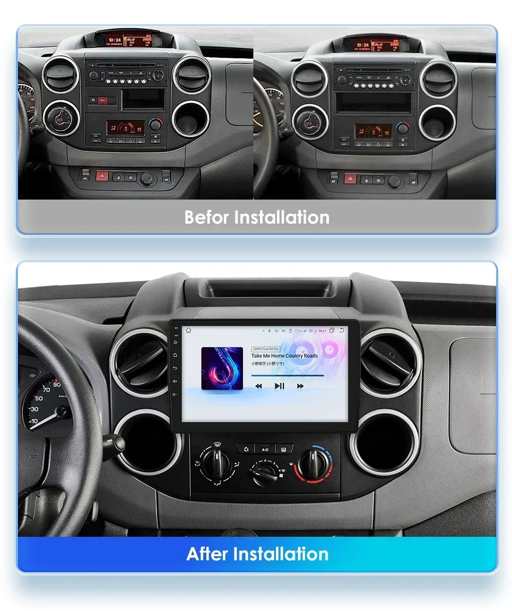 7862 Android Car Radio For Citroen Berlingo B9 Peugeot Partner 2008-2019 wireless CarPlay Android Auto Multimedia GPS Navigation