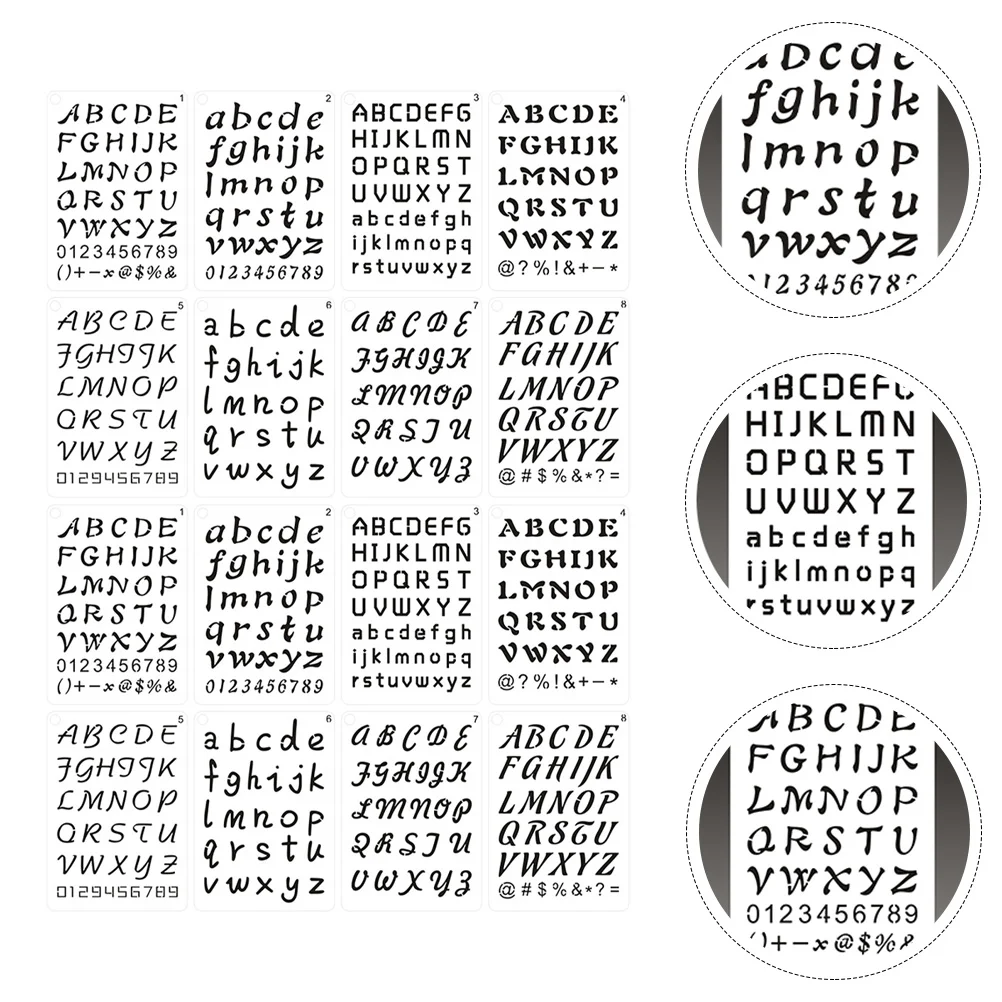 

16 Sheets Painting Template Letter Stencil Lettering Stencils Alphabet for Fabric on Wood