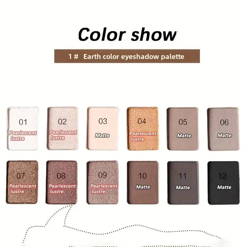 12 Colors Eyeshadow Palette for Makeup Artists Natural Shimmer Matte Nudes