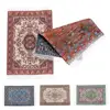 1:12 Scale Dollhouse Carpet Playing House Decor Floor Coverings Floral Pattern Mat Doll Accessories Miniature Weaving Rug 1