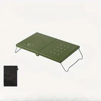 Outdoor Folding Small Table Portable Picnic Mini Table Thickened Steel Plate Spider Stove Insulated Table Camping Equipment 5
