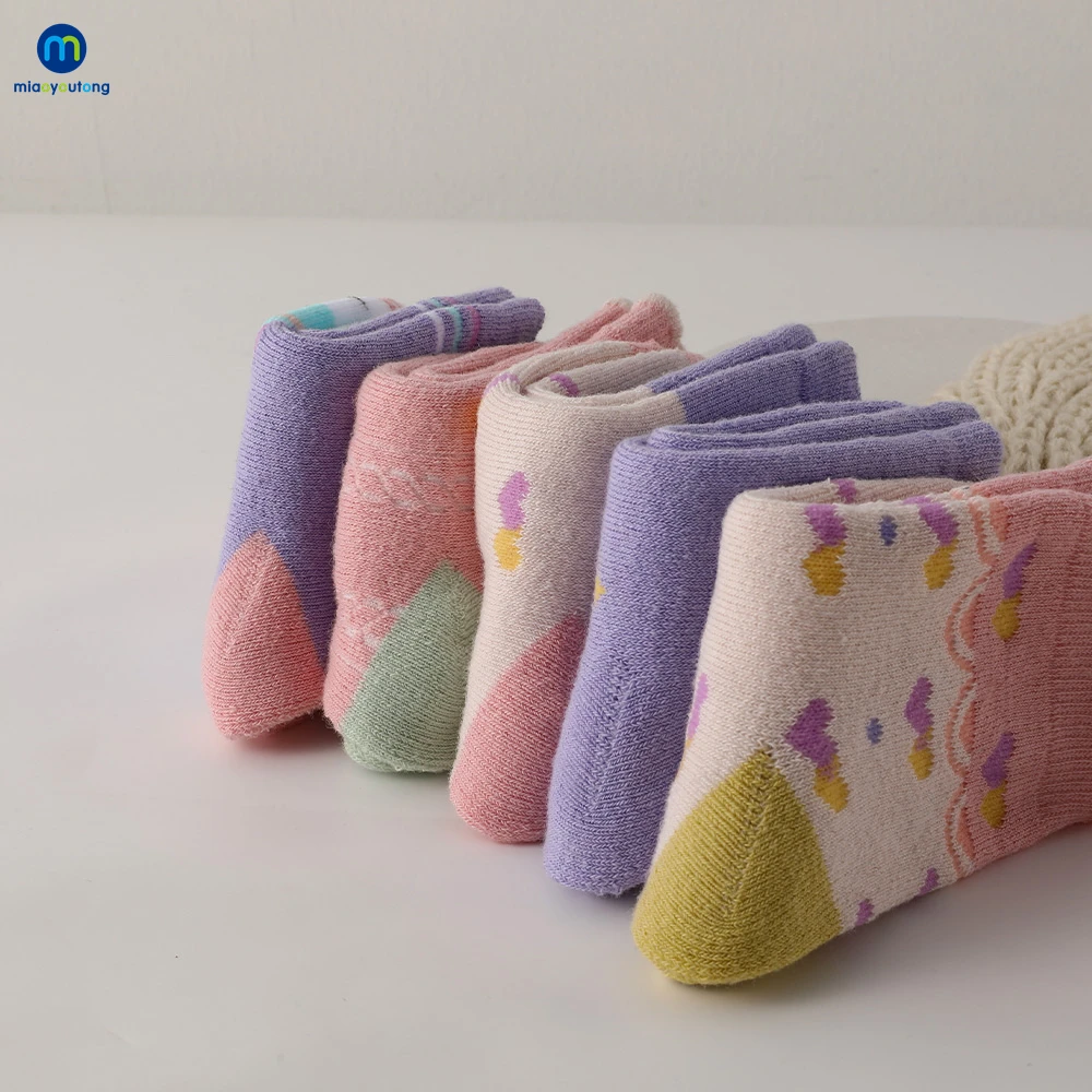 Winter Kids Boys Girls Cotton Socks Hot Warm Baby Toddlers Thick Terry Children Thermal Christmas Socks 5 Pairs/Lot